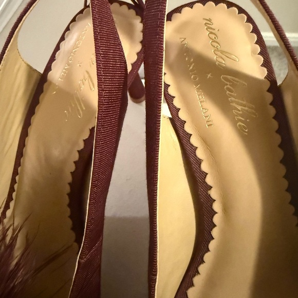 Antonio Melani x Nicola Bathie Claire Feather Ankle Wrap Heels - Picture 11 of 13
